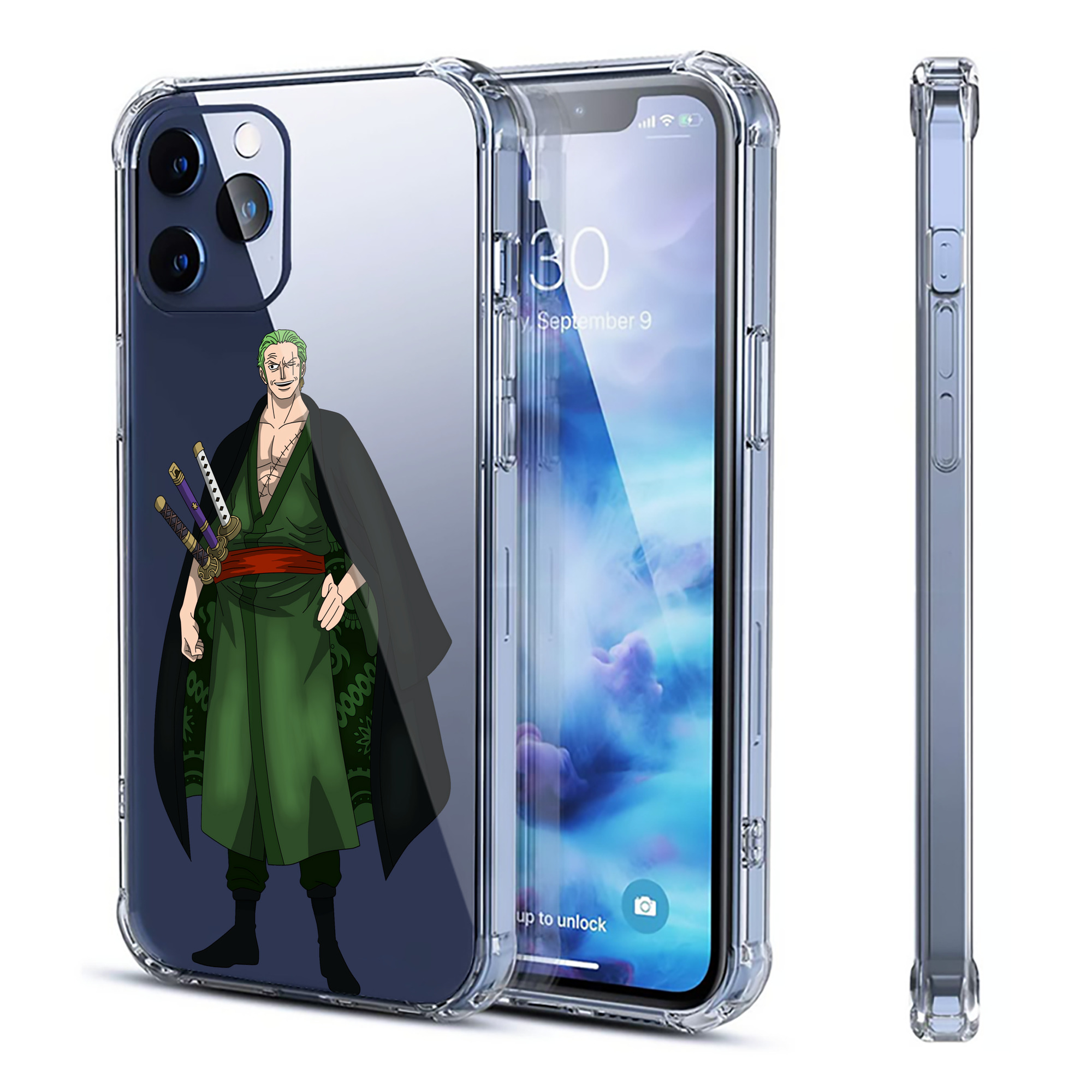 （画像用） ワンピース ロロノア・ゾロ ONE PIECE Roronoa Zoro 【iPhone 12シリーズ対応】透明スマホケース（クリアソフトケース）